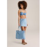 WE Fashion - Bikinibroek - Royal Blue - Regular Fit - High Waist - Bloemenprint