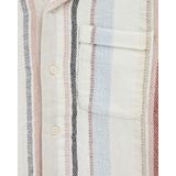 WE Fashion - Overhemd - Ecru/Blauw/Rood - 100% Katoen - Korte Mouwen