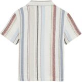 WE Fashion - Overhemd - Ecru/Blauw/Rood - 100% Katoen - Korte Mouwen