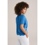 WE Fashion - Top - Viscose - Korte Mouw - V-hals - Broderie Details