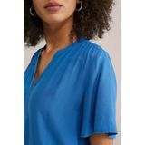 WE Fashion - Top - Viscose - Korte Mouw - V-hals - Broderie Details