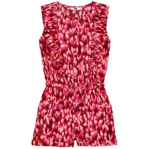 WE Fashion - Meisjes playsuit met structuur - Regular fit - Felroze -  Maat: 134/140