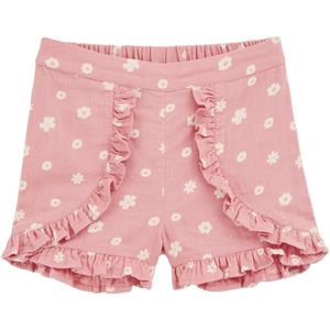 WE Fashion Broek  ombergrijs / pitaja roze / wit