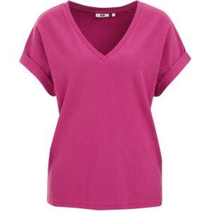 WE Fashion - Dames T-shirt - Paars - Katoen - Regular fit