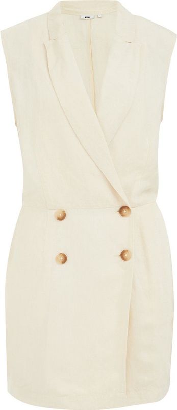 WE Fashion - Playsuit - Ecru - Linnenmix - Regular Fit