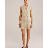 WE Fashion - Linnen - Playsuit - Beige - Straight Fit