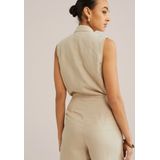 WE Fashion - Linnen - Playsuit - Beige - Straight Fit