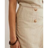 WE Fashion - Linnen - Playsuit - Beige - Straight Fit