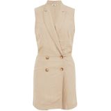 WE Fashion - Linnen - Playsuit - Beige - Straight Fit