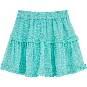 WE Fashion - Volantrok - Mintgroen - Gerecycled Materiaal - Bloemenprint