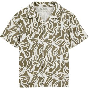 WE Fashion - Overhemd - Olijfgroen/Wit - Regular Fit