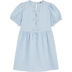 WE Fashion Jurk  lichtblauw / wit