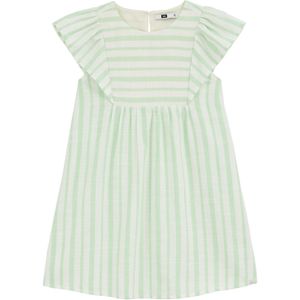 WE Fashion Jurk  lichtgroen / wit