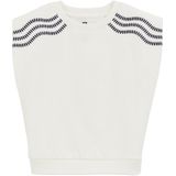 WE Fashion - Meisjes Sweater Top - Regular Fit - Wit - Katoen