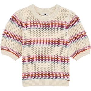 WE Fashion - Gebreide Trui - Katoen - Ronde Hals - Korte Mouwen