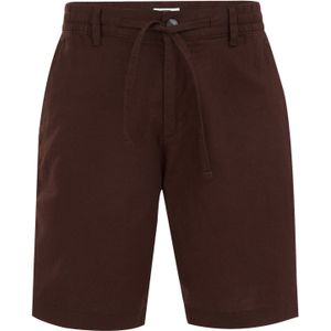 WE Fashion - Linnen Relaxed Chino Short - Donkerbruin