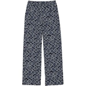 WE Fashion - Palazzo Broek - Donkerblauw/Wit - Polyester