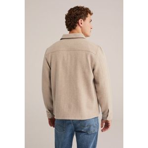 WE Fashion - Heren Overshirt - Regular Fit - Wolmix