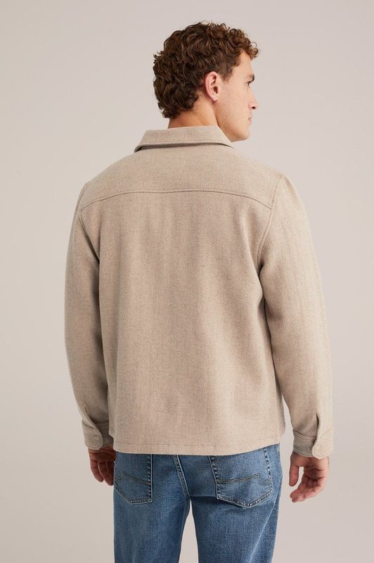 WE Fashion - Heren Overshirt - Regular Fit - Wolmix