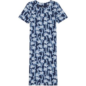 WE Fashion - Meisjes Jurk - Regular Fit - Donkerblauw - Katoen