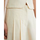 Pantalon - Zwart - Katoen - Hoge Taille met Plooien