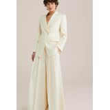 Pantalon - Zwart - Katoen - Hoge Taille met Plooien