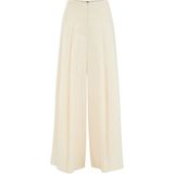 Pantalon - Zwart - Katoen - Hoge Taille met Plooien