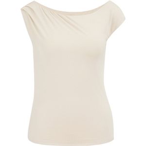 WE Fashion - Dames Top - Off Shoulder - Korte Mouwen - Modal - Aansluitende Pasvorm