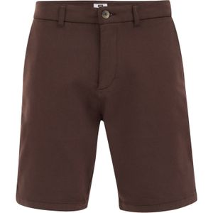 WE Fashion - Heren Slim Fit Chinoshort - Donkerbruin - Katoenmix