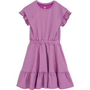 WE Fashion Jurk  lila / wit