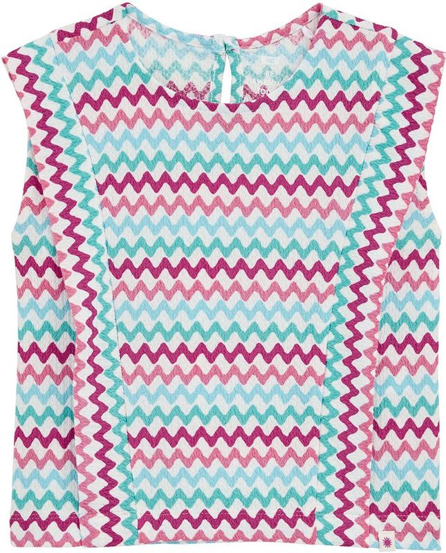 WE Fashion - Meisjes Singlet - Paars - Dessin - Regular Fit