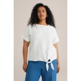 WE Fashion Dames top met strikdetail - Curve
