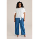 WE Fashion Dames top met strikdetail - Curve