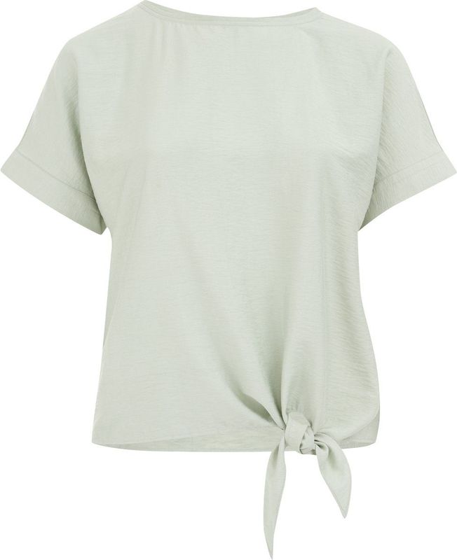 WE Fashion - Dames Top - Mintgroen - Viscose - Regular Fit - Plus Size Maat: 46