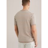 WE Fashion - Regular Fit T-shirt - Lichtbruin - Fijn Gebreid