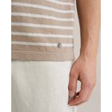 WE Fashion - Regular Fit T-shirt - Lichtbruin - Fijn Gebreid