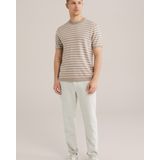 WE Fashion - Regular Fit T-shirt - Lichtbruin - Fijn Gebreid