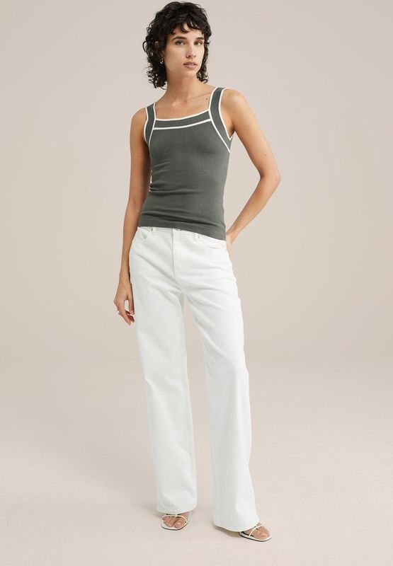 WE Fashion - High Rise Denim Midi-rok - Regular Fit