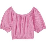 WE Fashion - Meisjes Crop Top - Lichtroze - Structuur - Regular Fit