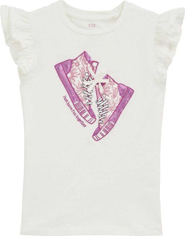 WE Fashion - Meisjes Top - Wit - Regular Fit - Katoen