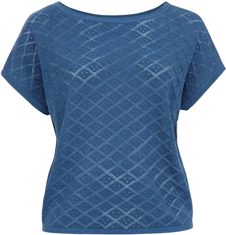 WE Fashion - Curve - Dames Trui - Opengewerkt Structuur