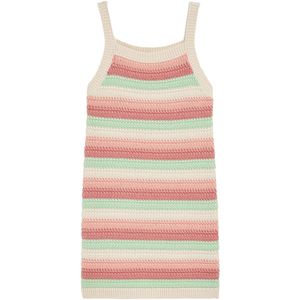 WE Fashion - Meisjes gebreide jurk - Regular fit - Multikleur - Katoen - Maat: 122/128