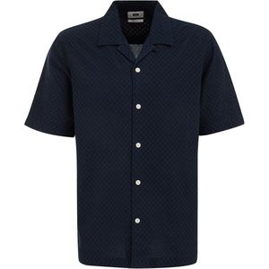 WE Fashion casual overhemd met textuur donkerblauw
