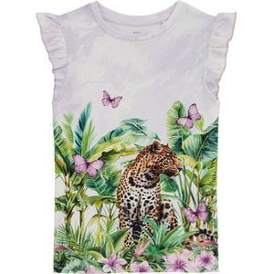 WE Fashion Top  smaragd / lavendel / donkeroranje / wit