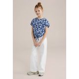 Imprimé - Regular Fit Top - Katoen - Korte Mouwen - Ronde Hals - Dessin met Strik