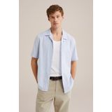 Overhemd - Streep - Regular Fit - Kraag - Knoopsluiting - Blauw