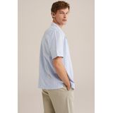 Overhemd - Streep - Regular Fit - Kraag - Knoopsluiting - Blauw