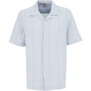 Overhemd - Streep - Regular Fit - Kraag - Knoopsluiting - Blauw