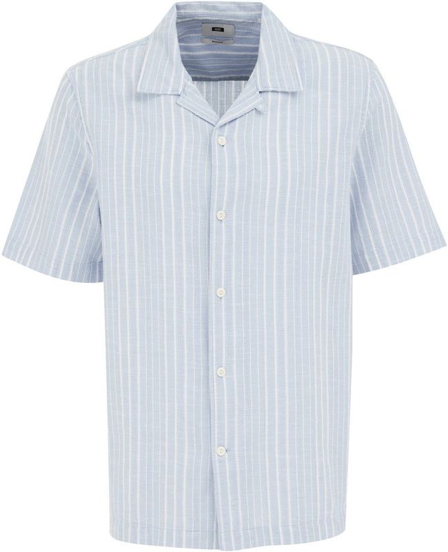 Overhemd - Streep - Regular Fit - Kraag - Knoopsluiting - Blauw