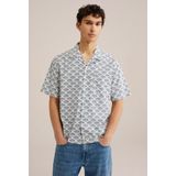 WE Fashion Overhemd  donkerblauw / wit